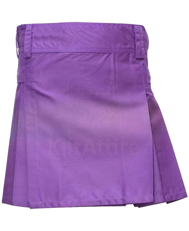 3 Pockets Purple Utility Kilt
