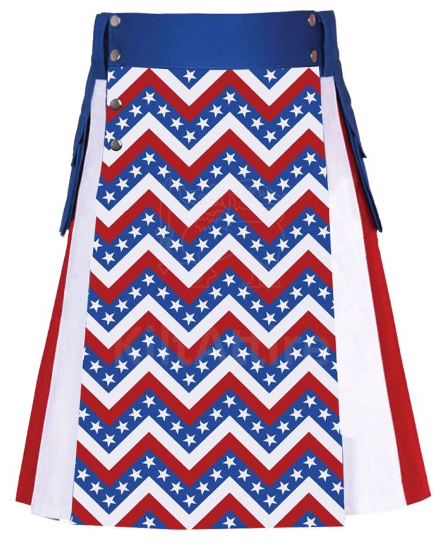 American Chevron Pattern Flag Hybrid Utility Kilt
