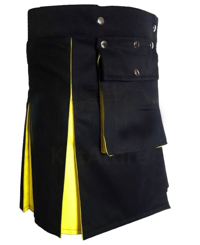 Black and Yellow Hybrid Utility Kilt