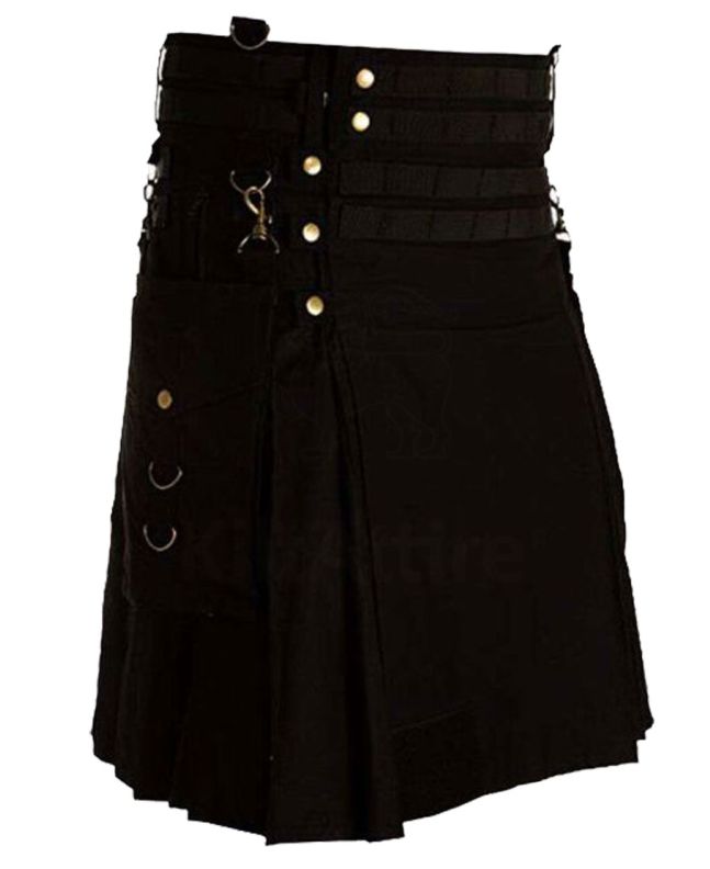 New Black Style Utility Kilt