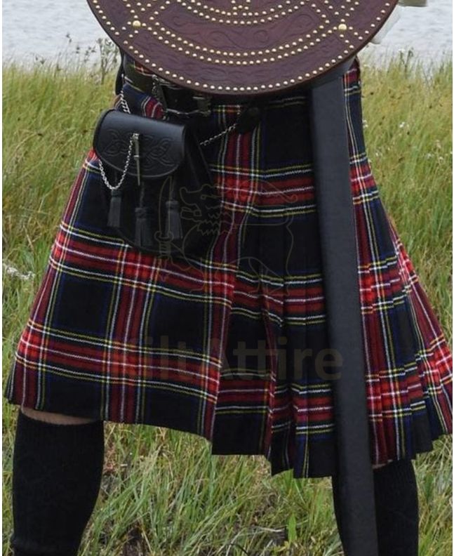 Black Stewart Modern Tartan Kilt 