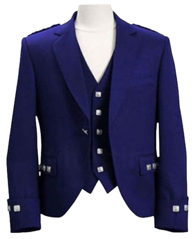 Blue Argyll Jacket And Vest - Made To Measure 