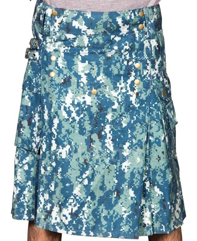 Blue Digital Canvos Tactical Camo Utility Kilt