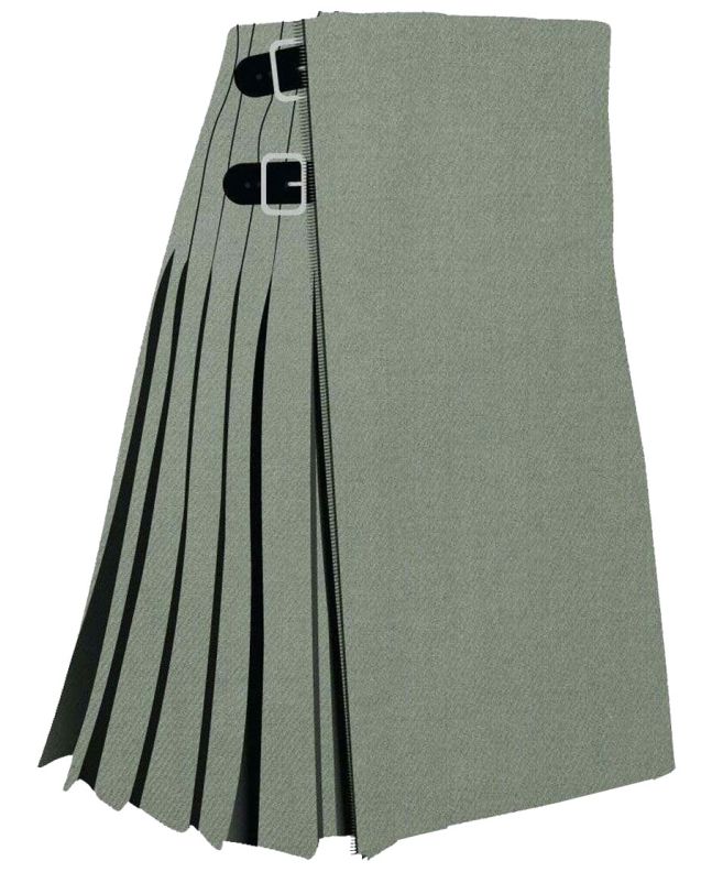 Blue Weathered Plain Tartan Kilt