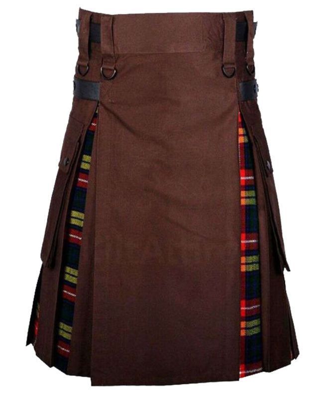 Buchanan Tartan Brown Hybrid Utility Kilt