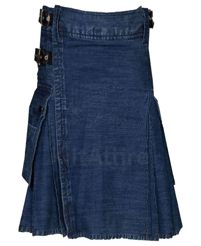 Dark Blue Denim Kilt