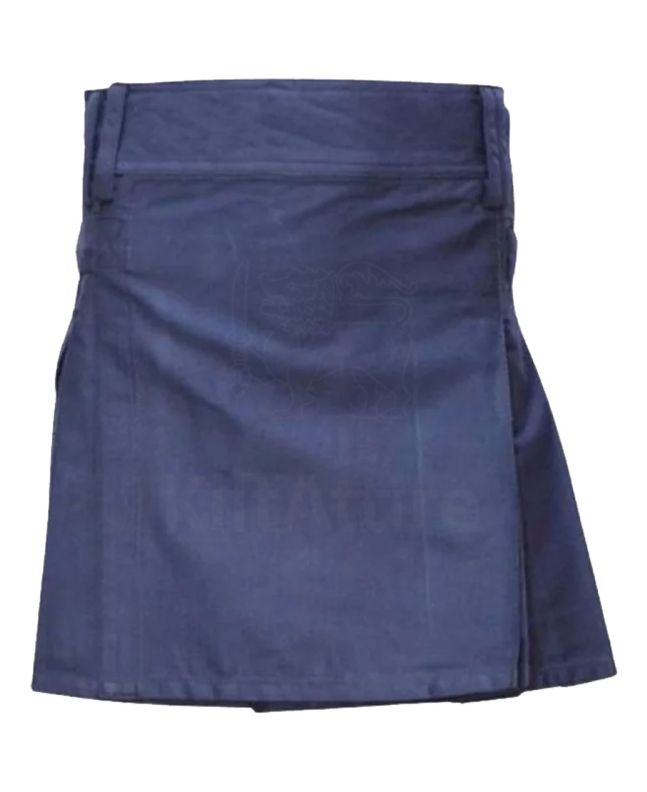 Dark Blue Four Straps Utility Kilt 