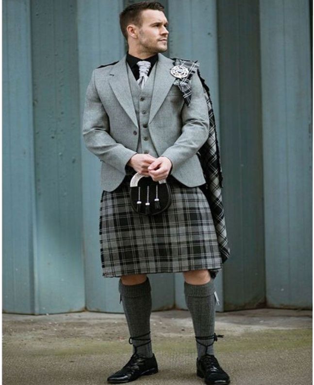Douglas Grey Tartan Argyll Kilt Outfit