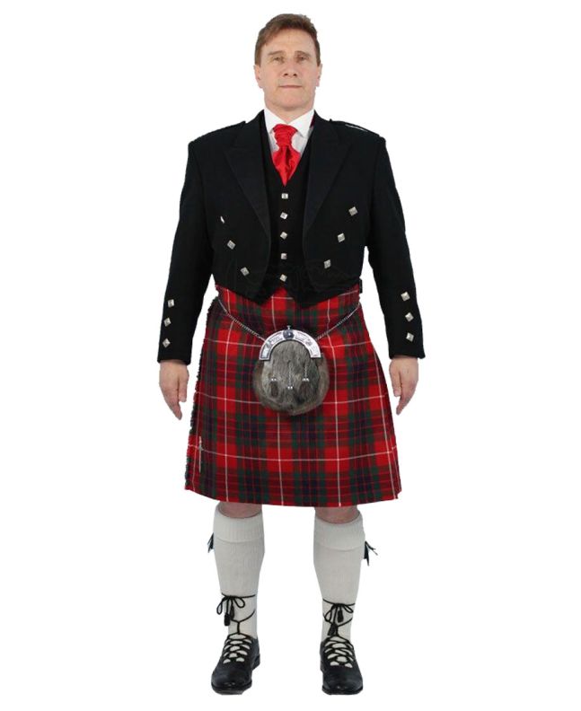 Fraser Red Modern Prince Charlie Kilt Outfit 
