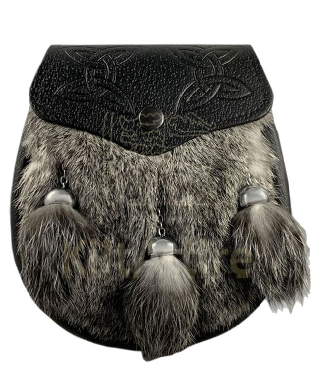 Grey Rabbit Fur Semi Dress Sporran 