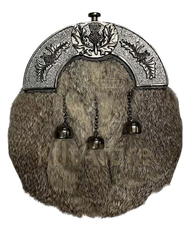 Grey Rabbit Fur Sporran 