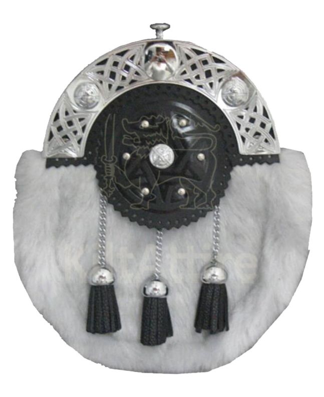 Light Grey Rabbit Fur Sporran 