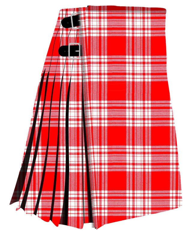 Menzies Red & White Modern Tartan Kilt 