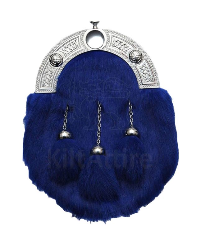 Navy Blue Fur Dress Sporran 