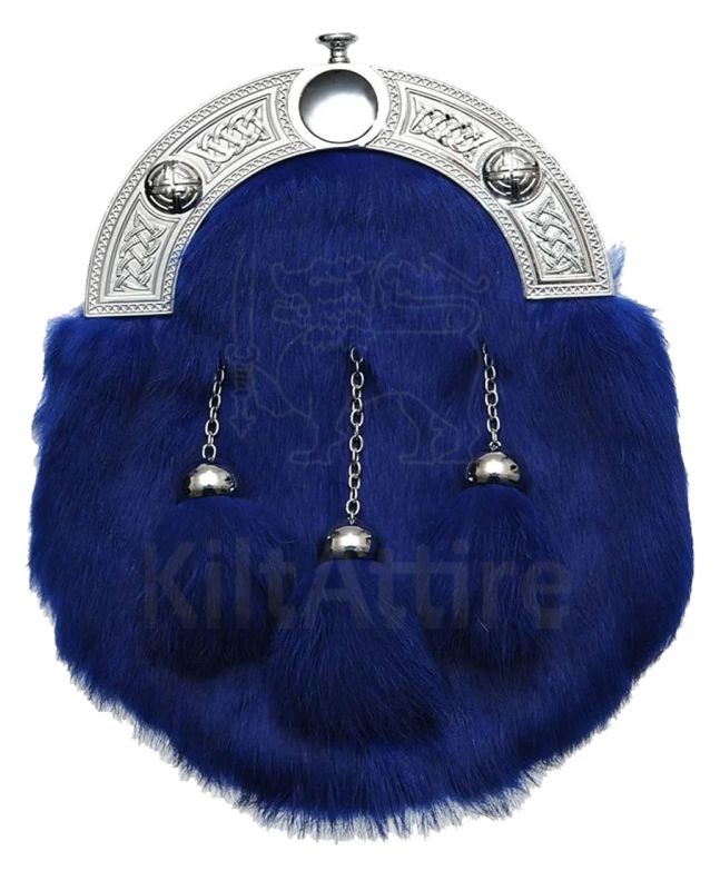 Navy Blue Rabbit Fur Sporran 