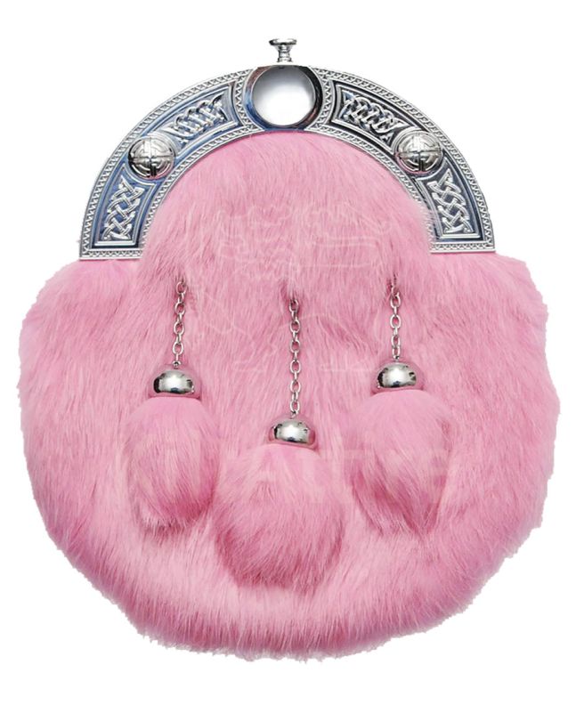 Pink Rabbit Fur Sporran 