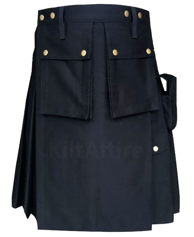 Police Black Utility Kilt 