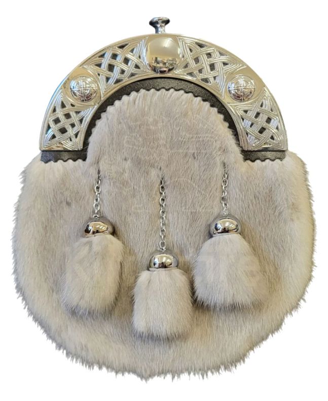 Rabbit Fur Sporran With Celtic Knot 