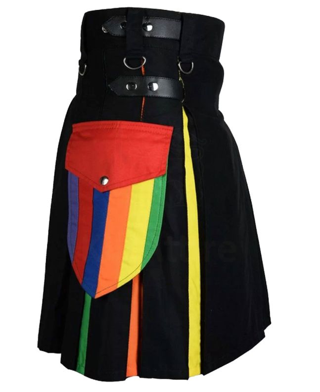 Rainbow Cotton Hybrid Utility Kilt 