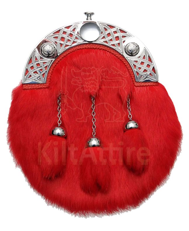 Red Rabbit Fur Sporran