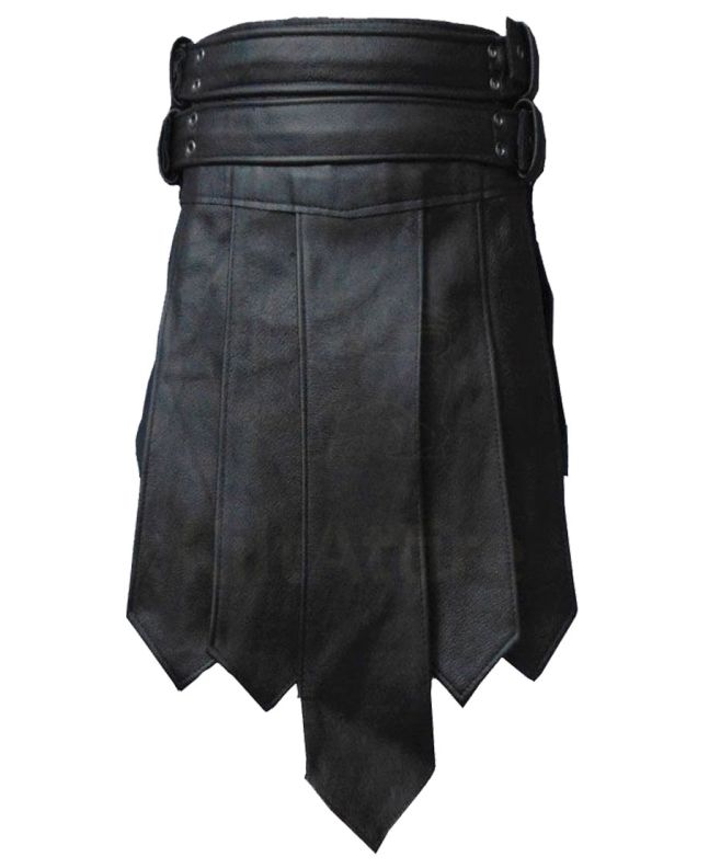 Roman Gladiator Leather Kilt Front