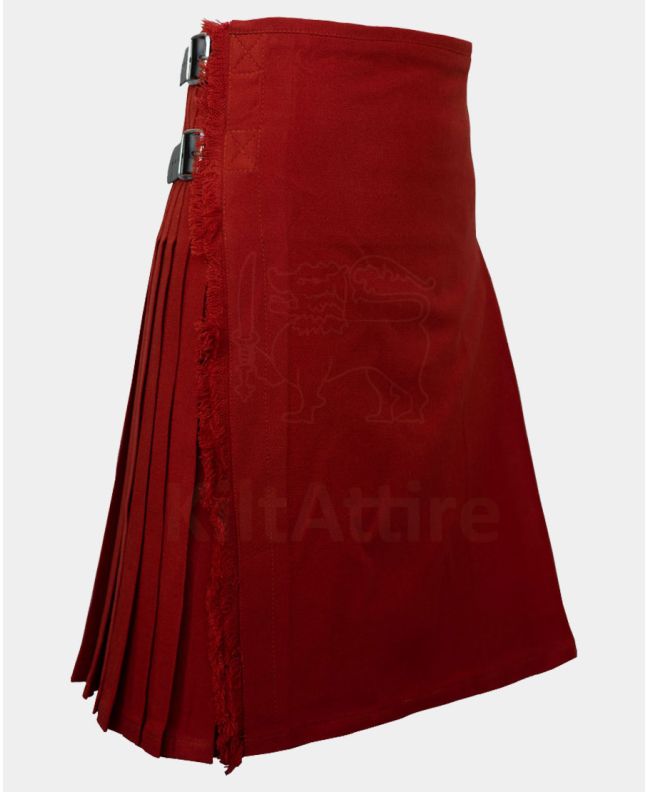 Solid Red Ancient Tartan Kilt