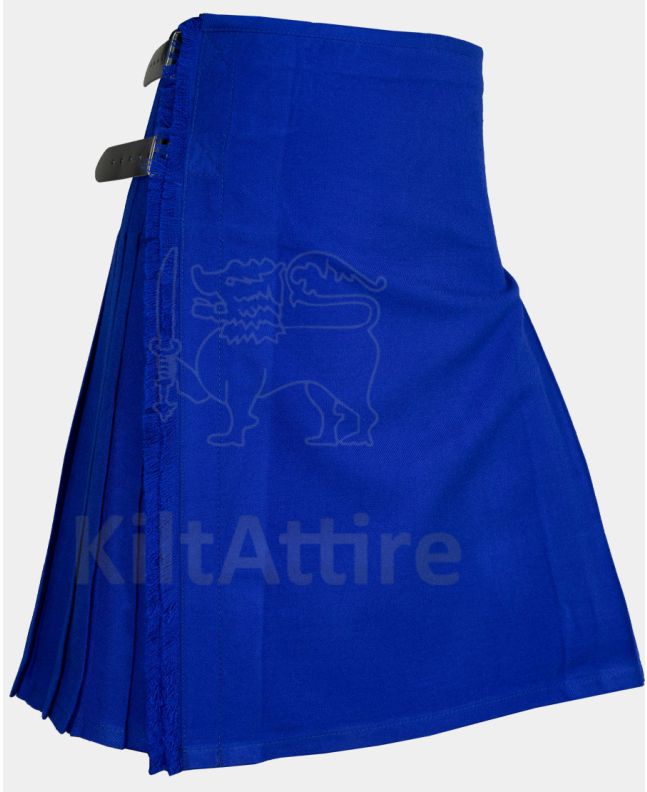 Solid Royal Blue Tartan Kilt