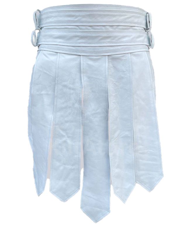 White Warrior Leather Kilt