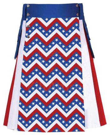 American Chevron Pattern Flag Hybrid Utility Kilt