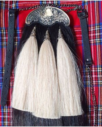Black Horse Hair Sporran Antique Cantle