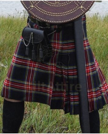 Black Stewart Modern Tartan Kilt 