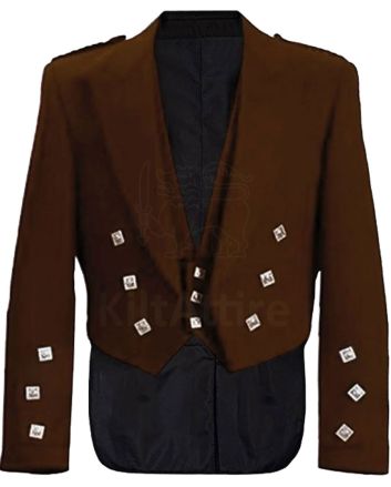 Brown Prince Charlie Jacket And Waistcoat