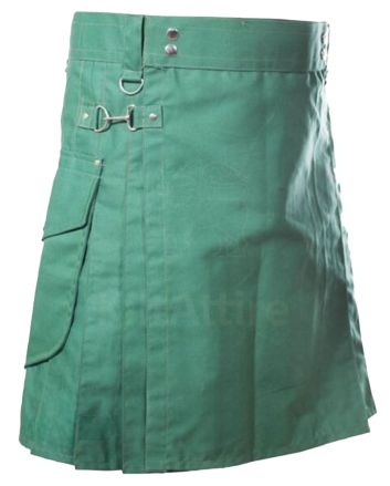 Cargo Pocket Green Utility Kilt