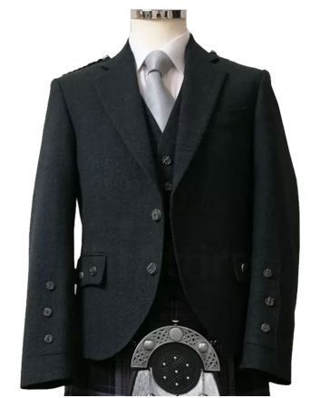 Charcoal Argyll Tweed Kilt Jacket and Vest