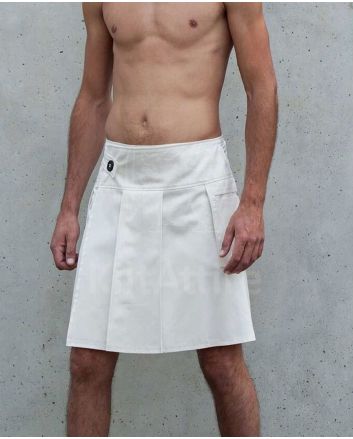 Falcon Designer White Utility Kilt For Men