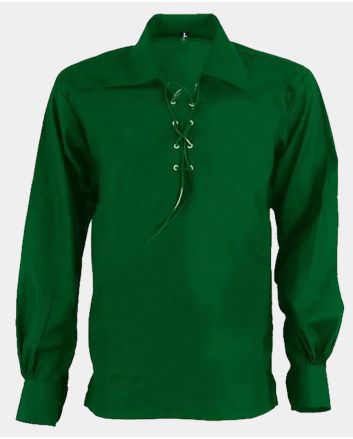 Green Jacobite Ghillie Shirt for Kilts