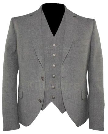 Grey Argyle Kilt Jacket with Vest