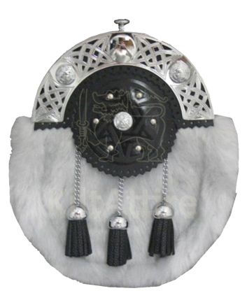 Light Grey Rabbit Fur Sporran