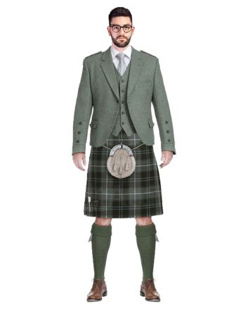 Lovat Green Jacket Argyle Kilt Outfit