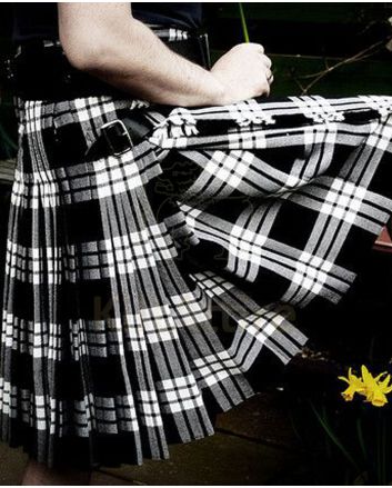 Macfarlane Black & White Modern Tartan Kilt