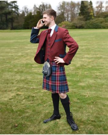 Modern Argyll Kilt Outfit For Men with Two Color Jacket