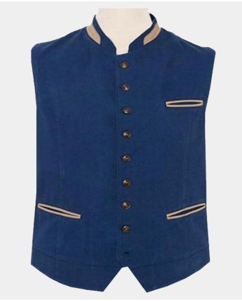 Navy Blue Austrian Tirol Waistcoat