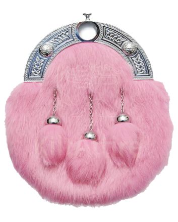 Pink Rabbit Fur Sporran 