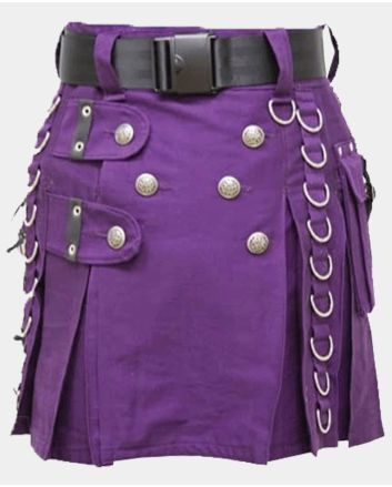 Purple Mini Utility Kilt For Women