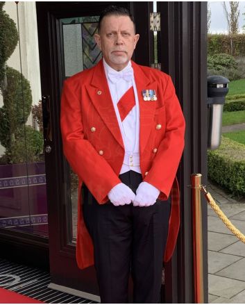 Red Long Prince Charlie Jacket with White Waistcoat Set 