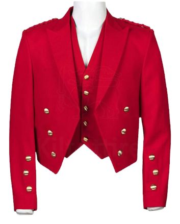 Red Prince Charlie Kilt Jacket