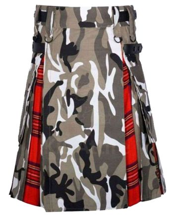 Royal Stewart And Urban Camo Utility Kilt
