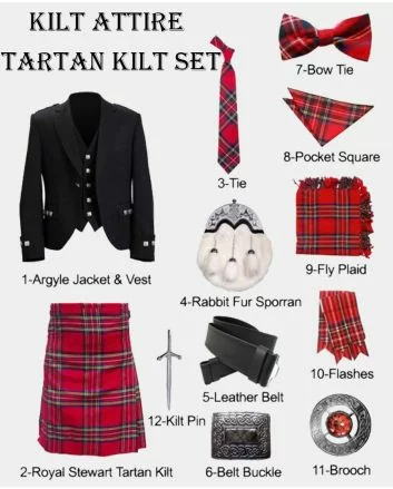 Royal Stewart Full Kilt Outfit Deal