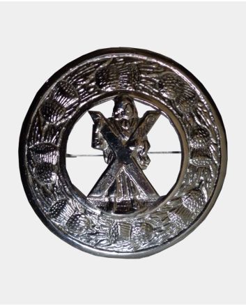 Saint Andrew Kilt Fly Plaid Brooch