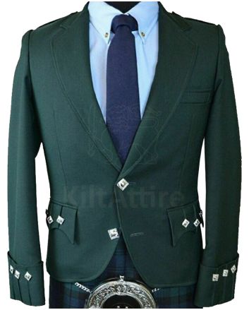 Scottish Green Argyle Kilt Jacket